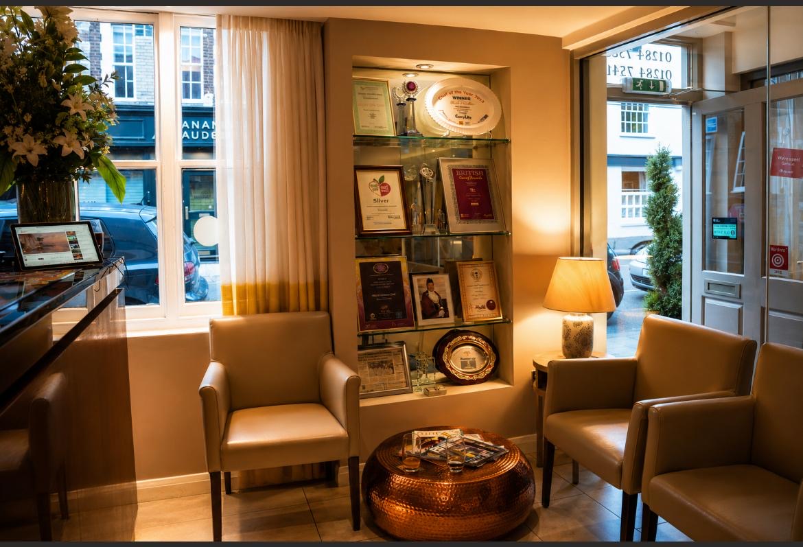 The welcoming lounge and Valley Connection award display